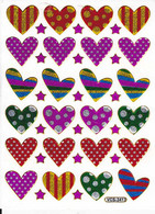 Herz Herzen Liebe Bunt Aufkleber Metallic Look /  Heart Love Colorful Sticker 13x10 Cm ST425 - Scrapbooking