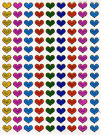 Herz Herzen Liebe Bunt Aufkleber Metallic Look /  Heart Love Colorful Sticker 13x10 Cm ST469 - Scrapbooking