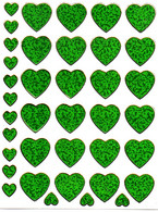 Herz Herzen Liebe Grün Aufkleber Metallic Look /  Heart Love Green Sticker 13x10 Cm ST033 - Scrapbooking