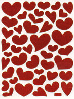 Herz Herzen Liebe Rot Aufkleber Metallic Look /  EHeart Love Red Sticker 13x10 Cm ST380 - Scrapbooking