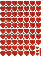 Herz Herzen Liebe Rot Aufkleber Metallic Look /  Heart Love Red Sticker 13x10 Cm ST004 - Scrapbooking