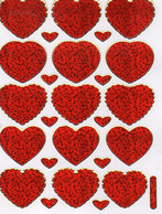 Herz Herzen Liebe Rot Aufkleber Metallic Look /  Heart Love Red Sticker 13x10 Cm ST006 - Scrapbooking