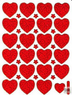 Herz Herzen Liebe Rot Aufkleber Metallic Look /  Heart Love Red Sticker 13x10 Cm ST175 - Scrapbooking