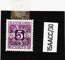 15AACC/30 DÄNEMARK PORTO 1921  Michl  19  (*) FALZ SIEHE ABBILDUNG - Port Dû (Taxe)