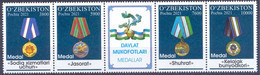 2021. Uzbekistan, Medals Of Uzbekistan, 4v + Label, Mint/** - Uzbekistan