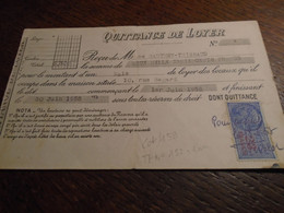 30/06/1958- JURA ( LONS LE SAUNIER ) QUITTANCE De LOYER Timbre FISCAL N° 152  Cote = 1,00 Eur ++3 Photos - Lettres & Documents