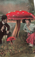 Couple - Couple Sous Un Champigon - Colorisé - Oblitéré Anvers 1908 - Carte Postale Ancienne - Paare