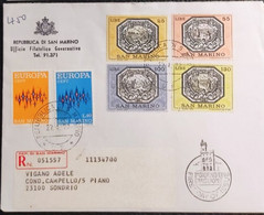 SAN MARINO 1972 RACCOMANDATA FDC EUROPA+ALLEGORIE - Gebruikt