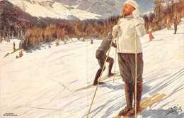 23-2080 : CARTE ILLUSTREE PAR ALBERT MAENNUIEN. SKIEUR - Sports D'hiver