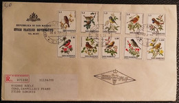 SAN MARINO 1972 RACCOMANDATA FDC FAUNA AVICOLA - Used Stamps