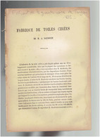 1888 LA FABRIQUE DE TOILES CIREES DE M. A. BAUDOUIN RUE DE LA TOMBE ISSOIRE A PARIS 14° - Parijs