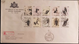 SAN MARINO 1976 RACCOMANDATA FDC VIRTU CIVILI PRIMA SERIE - Used Stamps