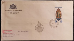 SAN MARINO 1977 RACCOMANDATA FDC CENTENARIO PRIMI FRANCOBOLLI DI SAN MARINO - Gebruikt