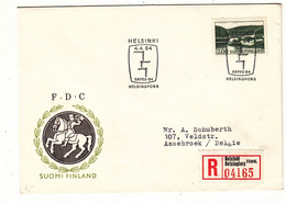 Finlande - Lettre Recom De 1964 - Oblit Helsinki - Valeur 6 Euros - Lettres & Documents