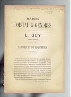 1888 MAISON DOISTAU ET GENDRES FABRIQUE DE LIQUEURS L. GUY SUCCESSEUR QUAI DE VALMY A PARIS 10° ET ENTREPOTS DE BERCY - Parijs