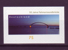 Bund 3003 SELBSTKLEBEND Folienblatt 50 Jahre Fehmarnsundbrücke 75 Cent ** - Sonstige & Ohne Zuordnung
