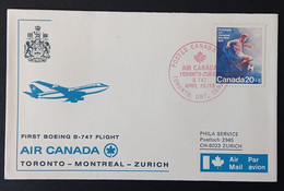 Kanada 1976, Erstflug Toronto-Montreal-Zürich, Gestempelt, Lot EF19 - Eerste Vluchten