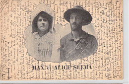 COUPLE - Max Et Alice SLEMA - Collier De Balles - Carte Poste Ancienne - Paare
