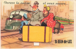 Carte Système - Saint Jean De Luz - Ouvrez La Valise Et Vous Verrez - Colorisé - Carte Postale Ancienne - Met Mechanische Systemen