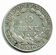 INDO CHINE FRANCAISE / 10 CENT / 1923 / ETAT TTB / ARGENT - Französisch-Indochina