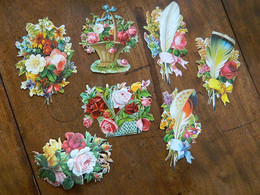 LOT DE DECOUPIS      DIVERS MOTIFS FLEURIS DONT 3 PLUS ANCIENS                    10,5 X 6,5 CM Pour Les Plumes - Fiori