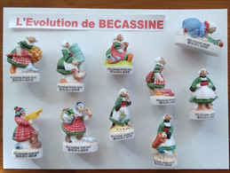 L'EVOLUTION DE BECASSINE - Série Complète De 10 Fèves Mates - 2008 - - Personnages