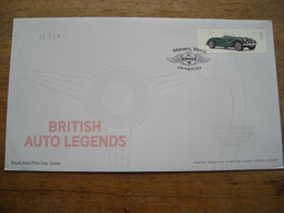 2013 FDC British Auto Legends Morgan Plus 8, Cachet Malvern Worcester - 2011-2020 Ediciones Decimales