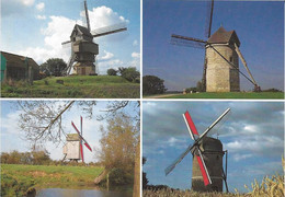 MOULIN A VENT + Carte Postale Neuve : C32 - 4 Moulins : WATTEN, PITGAM, TEMPLEUVE - ARAM Nord Pas-de-Calais - Hondshoote