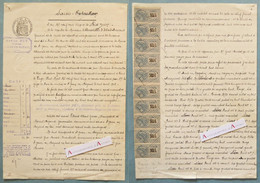 ● Bande De 10 Timbres Fiscaux Copies N°14 - Sur Saisie Exécution 1905 - Saint Jean En Royans Drôme - Villard - Rey - Lettres & Documents
