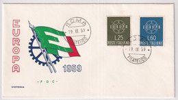 MiNr. 1055 - 1056 Italien 1959, 19. Sept. Europa  - FDC - 1959