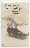 Three Men On Sleigh Luge Old Photo(postcard) Posted 1913 Baden Baden Pmk B230205 - Sports D'hiver