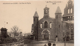 Solignac-sur-Loire Animée La Place De L'Eglise - Solignac Sur Loire