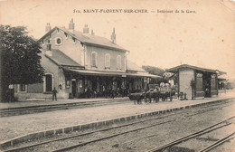 France -Saint Florent Sur Cher - Intérieur De La Gare - Animé - Attelage - Tampon Spécial - Carte Postale Ancienne - Saint-Florent-sur-Cher