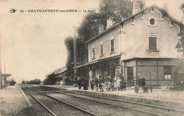 France - Chateauneuf Sur Cher - La Gare - Animé - Oblitéré 1916 - Carte Postale Ancienne - Chateauneuf Sur Cher