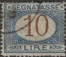 ITALY 1870 Postage Due - 10l - Mauve And Blue FU - Taxe