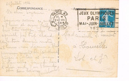 JEUX OLYMPIQUES 1924 -  MARQUE POSTALE - EQUITATION - HALTEROPHILIE - PELOTE BASQUE-  JOUR DE COMPETITION - 24-07 - - Ete 1924: Paris