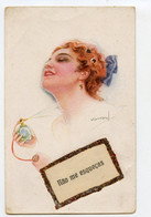 Lady, Woman,  Art Sign By Usabal, Ilustrateur  ( 2 Scans ) - Usabal