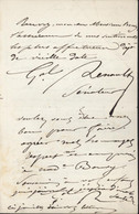 L.A.S RENAULT Hippolyte Pierre Publicus Général Second Empire Baron Tué à Paris En 1870 Lettre Signature Autographe - Other & Unclassified
