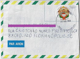 Brazil 2012 Cover Sent From Feira De Santana To Florianópolis Stamp RHM-C-3232 Choir Music Christmas - Storia Postale