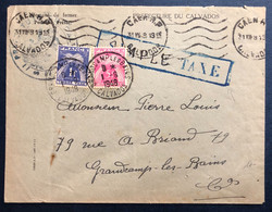 France Taxe Sur Enveloppe De Caen 31.8.1948 + Griffe SIMPLE TAXE - (B4492) - 1859-1959 Brieven & Documenten