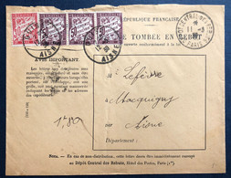 France Taxe Sur Enveloppe TAD DEPPOT CENTRAL DES REBUTS / PARIS 11.3.1939 - (B4498) - 1859-1959 Briefe & Dokumente