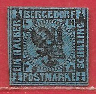 Bergedorf N°2 0,5s Noir Sur Bleu 1861 (faux/forgery) (*) - Bergedorf