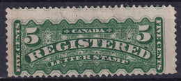 CANADA 1875 - Extremely Light Cancellation - Sc# F2 - Registry Stamp - Gebruikt