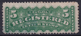 CANADA 1875 - Extremely Light Cancellation - Sc# F2 - Registry Stamp - Gebruikt