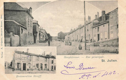 St Julien Les Metz * 1900 !! * Gruss Souvenir 2 Vues * Restauration STREIFF & Rue Principale * Enfants Villageois - Autres & Non Classés