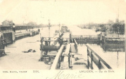 IJmuiden, Op De Sluis  (met Kleinrondstempel IJmuiden 1906) - IJmuiden