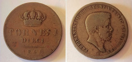 NAPOLI- FERDINANDO II DI BORBONE- TORNESI DIECI 1848 - R2. - Two Sicilia