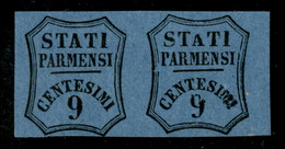 Antichi Stati Italiani - Parma - 1857 - Non Emessi - Coppia Del 9 Cent (2A/2Ab - Segnatasse Giornali) - Esemplare Di Des - Other & Unclassified