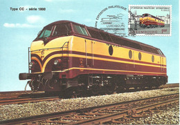 Carte Maximum - Luxembourg - Comboio Train Railways Chemin De Fer Exposition Philatelique - Locomotive Trem CC1800 - Cartes Maximum