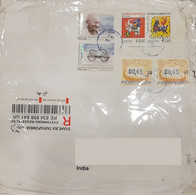 GREECE 2019 MAHATMA GANDHI 150th BIRTH ANNIVERSARY REGISTERED COVER Travelled To INDIA, RARE - Storia Postale